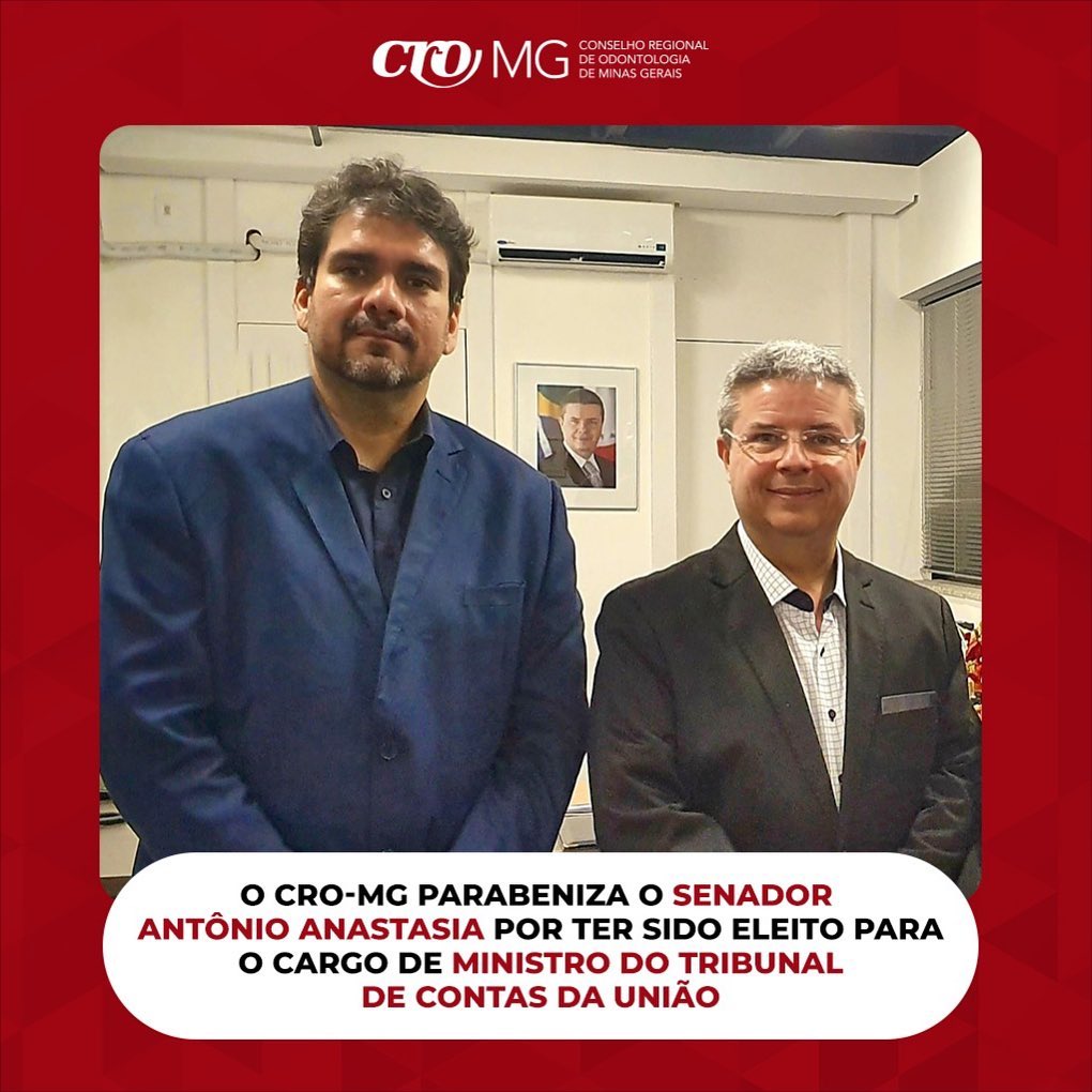 CRO-MG parabeniza o Senador Antônio Anastasia por ser eleito Ministro do TCU