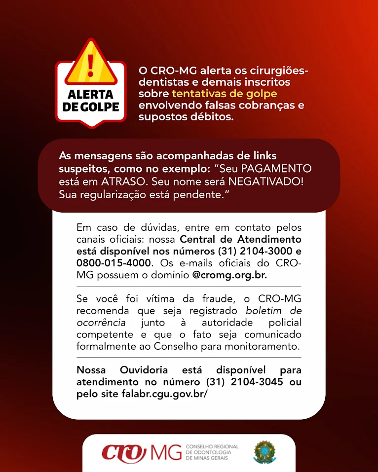 Alerta de segurança sobre tentativa de golpe